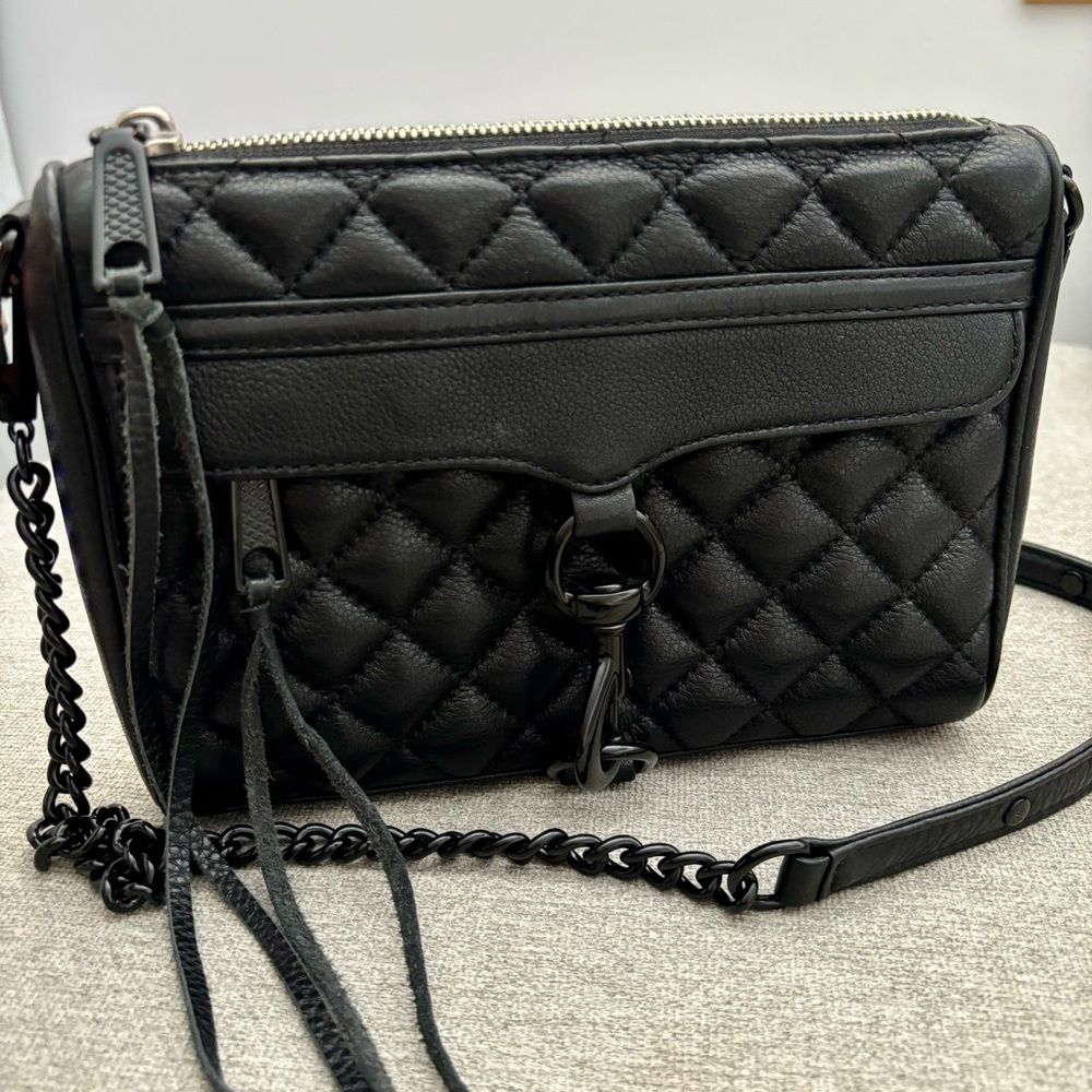 Rebecca Minkoff Black Leather Quilted M.A.B. Crossbody
